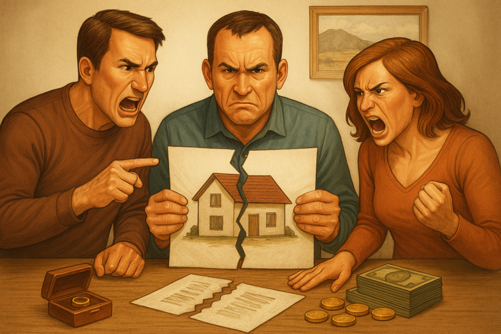 División de una herencia entre hermanos..